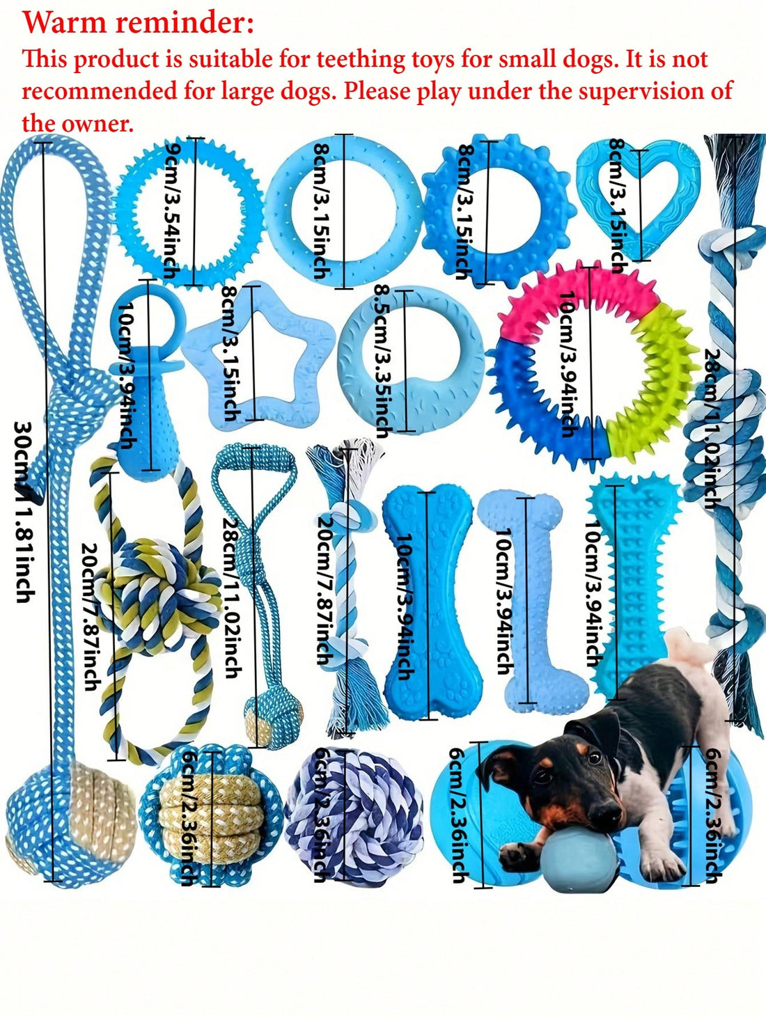 9pcs Random Color Dog Chew Toy Set - Braided Rope Knots And TPR Rubber Teeth Cleaning Toys Suitable For Small Dogs, Cute Puppy Ball Interactive Chewing Toys