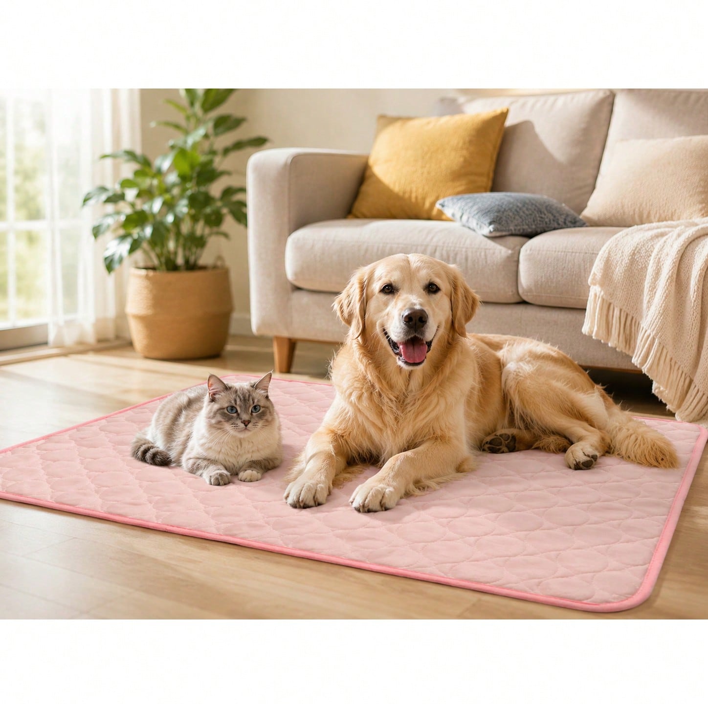 Washable Dog Cooling Pad, Ice Silk Cooling Mat, Pet Self-Cooling Blanket, Dog Indoor/Outdoor/Car Cooling Pad
