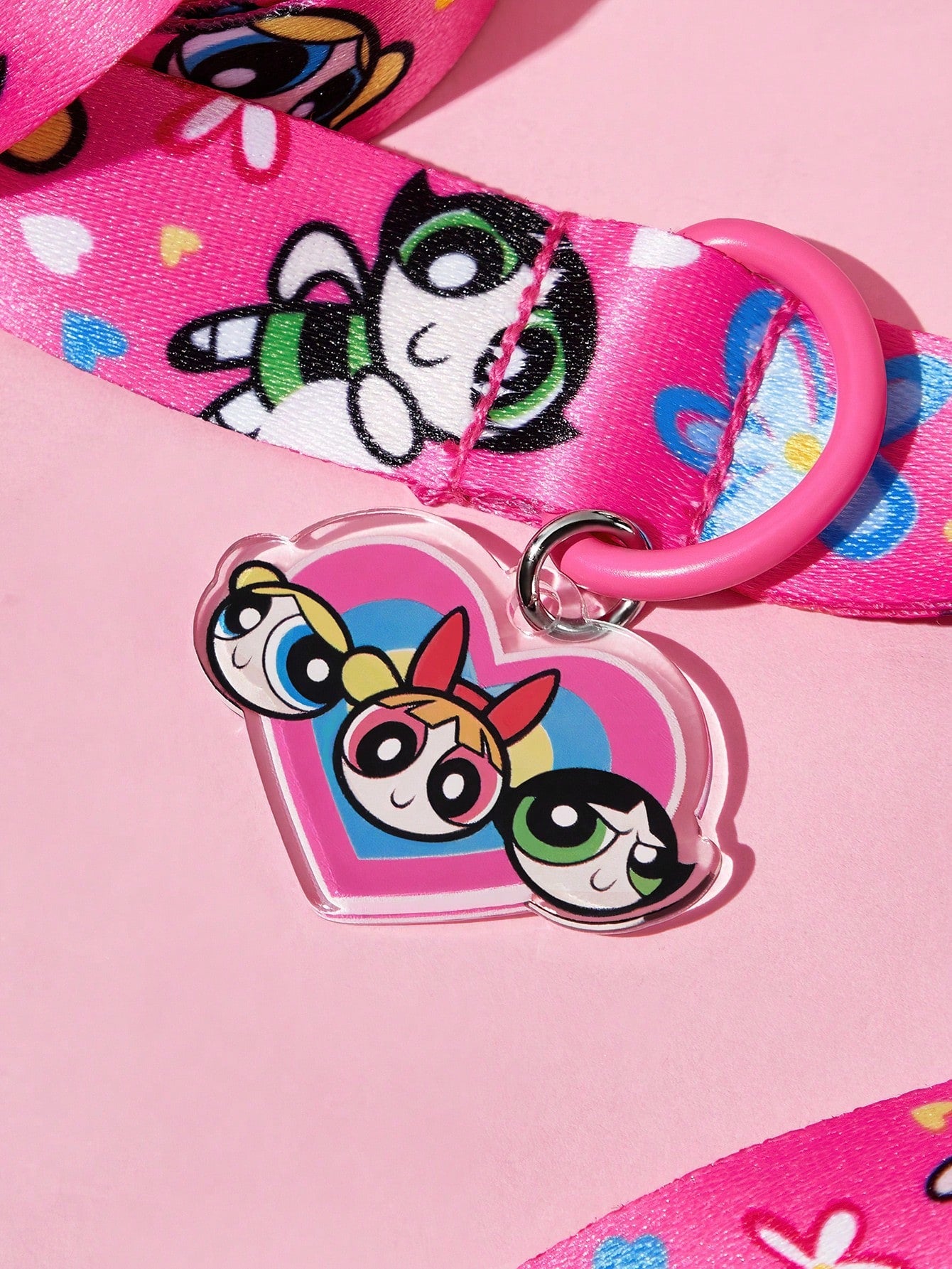 Multicolor cartoon pattern polyester pet harness and leash set with adjustable harness length for cats and dogs