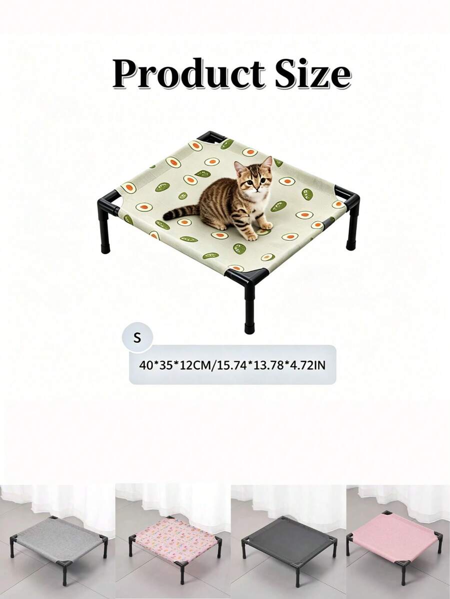 Washable raised polyester small pet bed and camping sleeping mat suitable for hamsters, rabbits, and small cats.