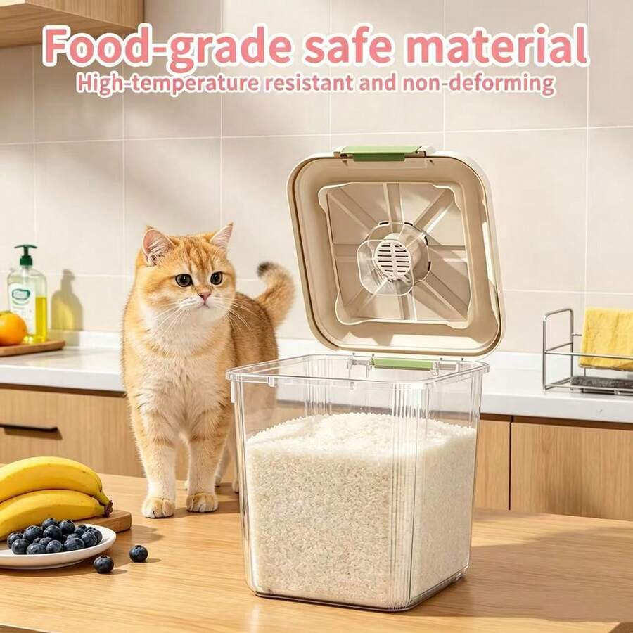 Airtight ABS pet food storage container bin with a secure lock lid for dry food storage.