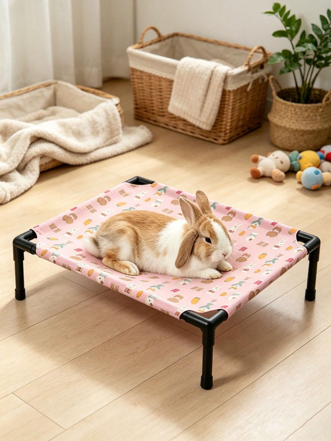 Washable raised polyester small pet bed and camping sleeping mat suitable for hamsters, rabbits, and small cats.