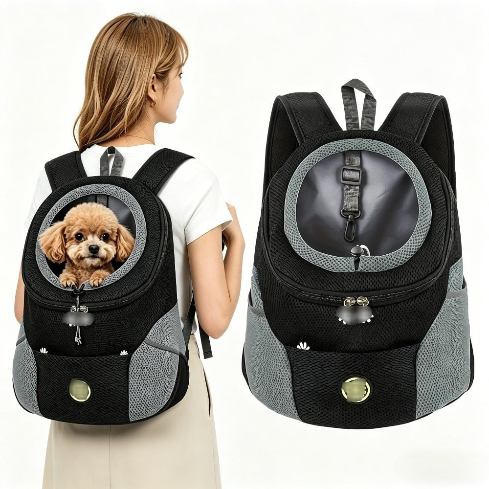 LocalBreathable Pet Dog Carrier Backpack With Adjustable Shoulder Straps, Side Storage Pockets, Front/Back Facing Design, And Safety Leash, Suitable For Small Dogs And Cats, Convenient For Travel, Hiking, Cycling And Outdoor Activities