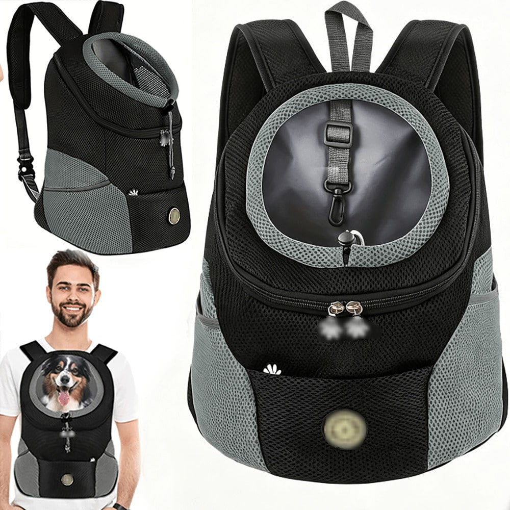 LocalBreathable Pet Dog Carrier Backpack With Adjustable Shoulder Straps, Side Storage Pockets, Front/Back Facing Design, And Safety Leash, Suitable For Small Dogs And Cats, Convenient For Travel, Hiking, Cycling And Outdoor Activities