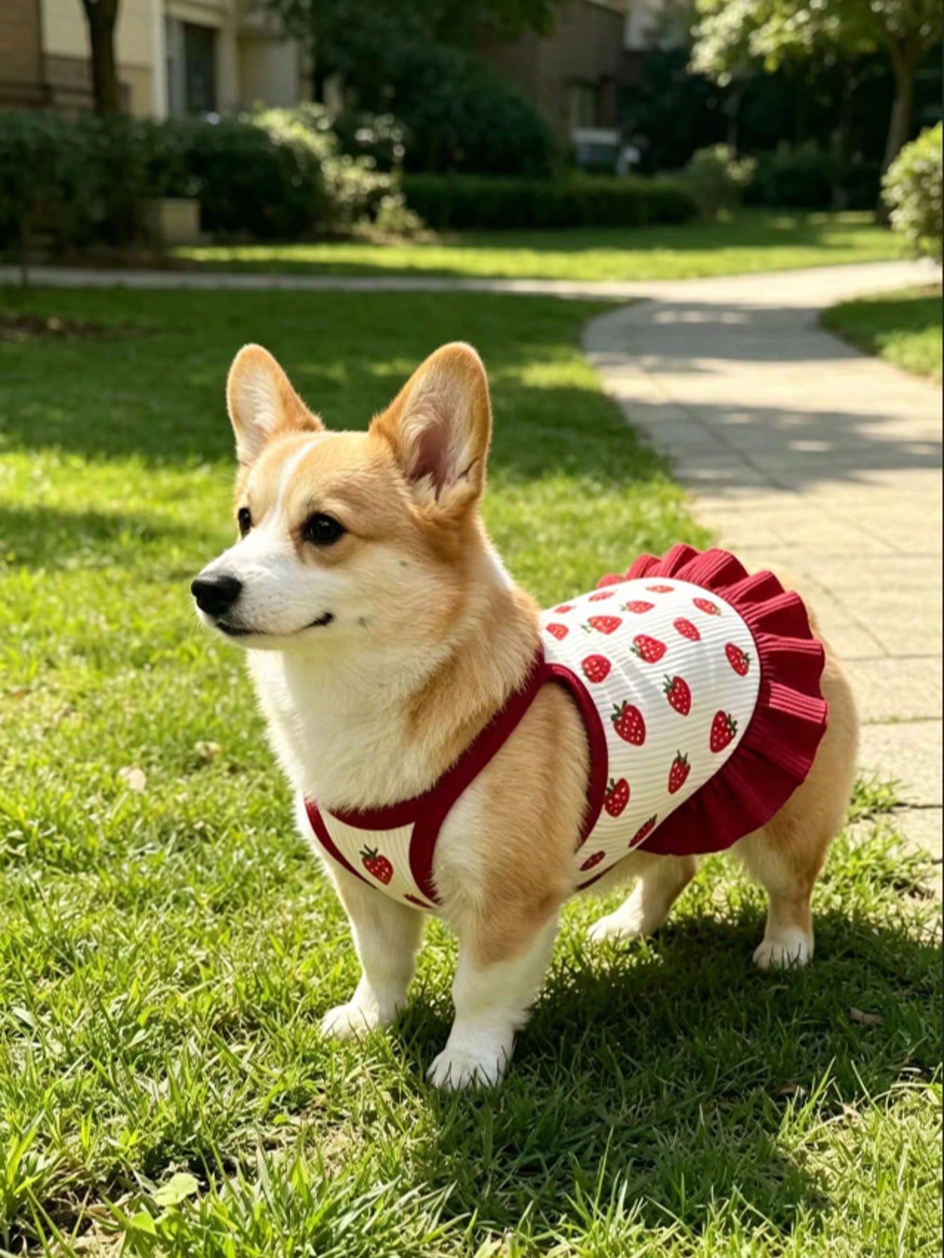 Cherry Print Pet Dress, Sleeveless Ruffle Hem Breathable For Small Dogs And Cats, Suitable For Poodle Teddy Chihuahua, Anti-Shedding