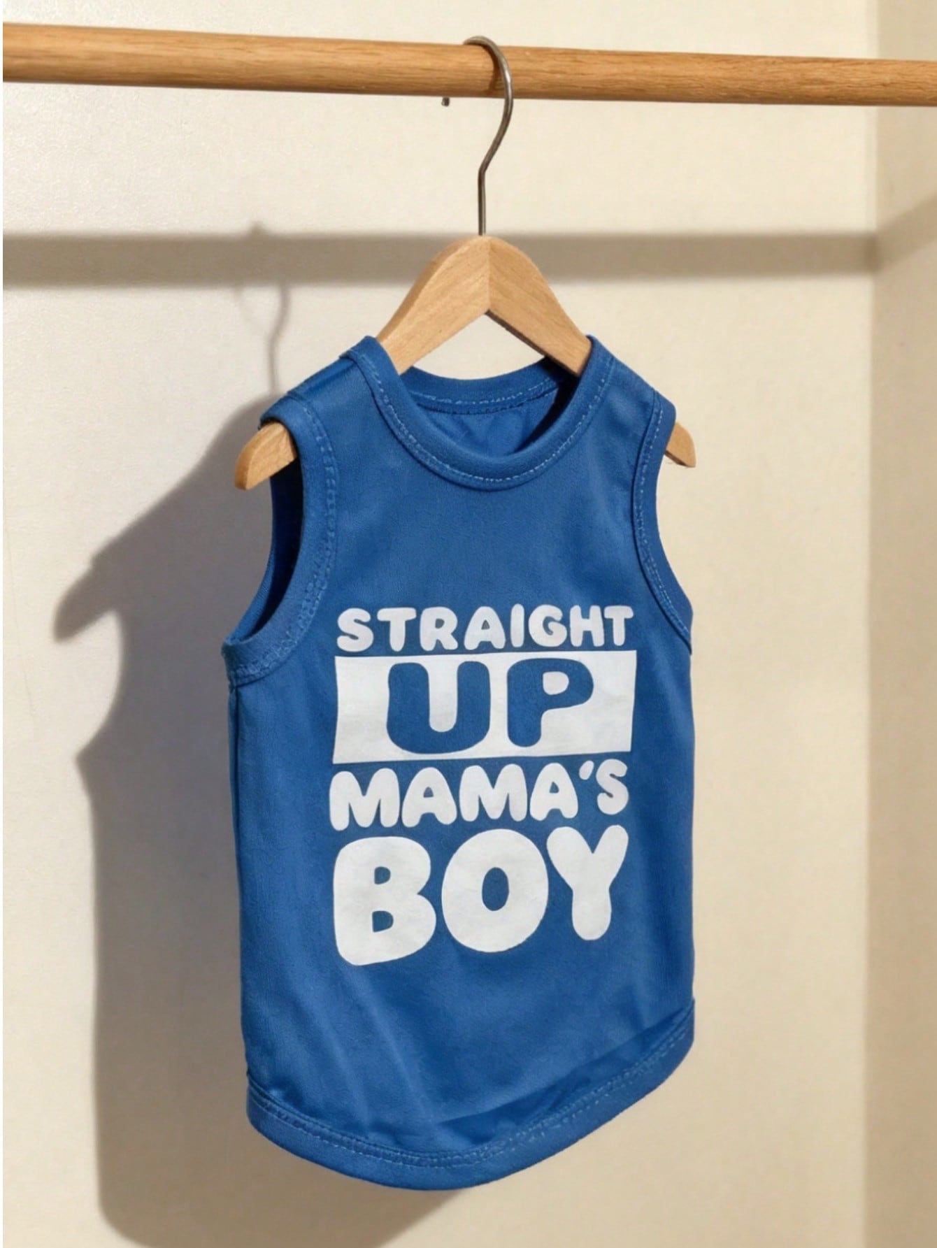 1pc "Mama's Boy" Slogan Graphic Pet Vest, Flea Repellent, Anti-Shedding, Insulation, Breathable For Small/Medium Dogs & Cats, Indoor/Outdoor Use