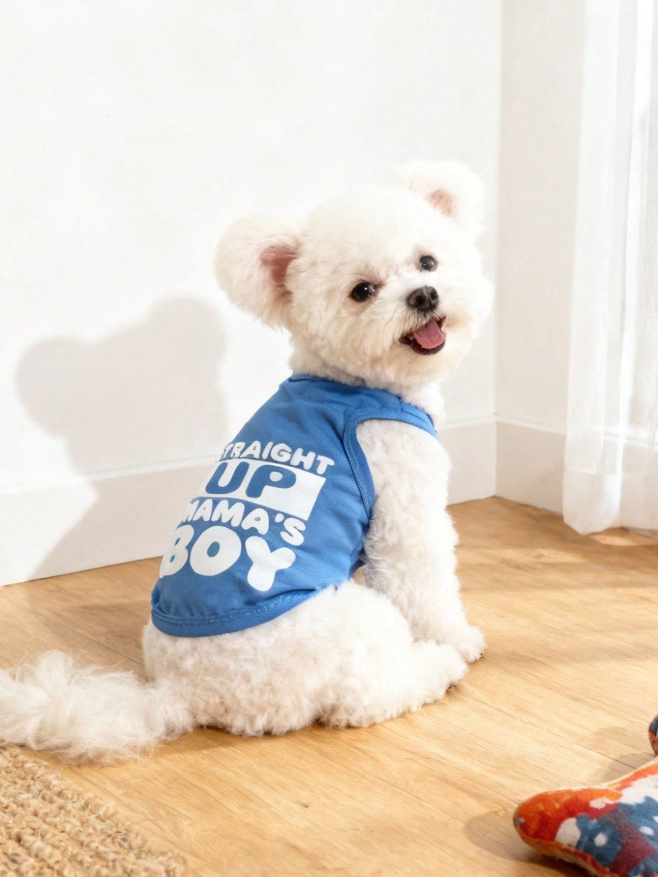 1pc "Mama's Boy" Slogan Graphic Pet Vest, Flea Repellent, Anti-Shedding, Insulation, Breathable For Small/Medium Dogs & Cats, Indoor/Outdoor Use
