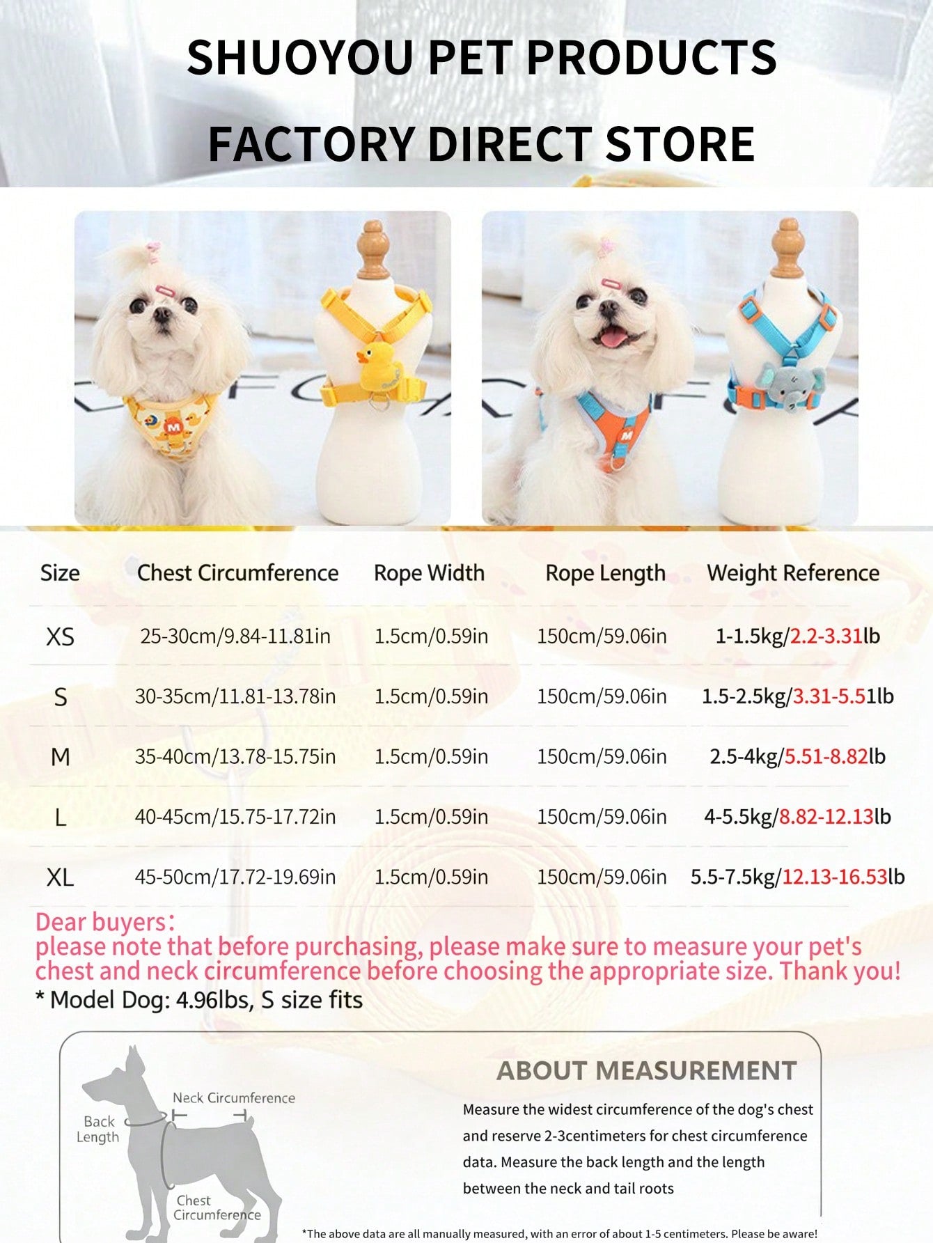 Adjustable nylon pet leash and vest-style harness set with cartoon duck design for cats and small dogs, suitable for outdoor walks or decorative use