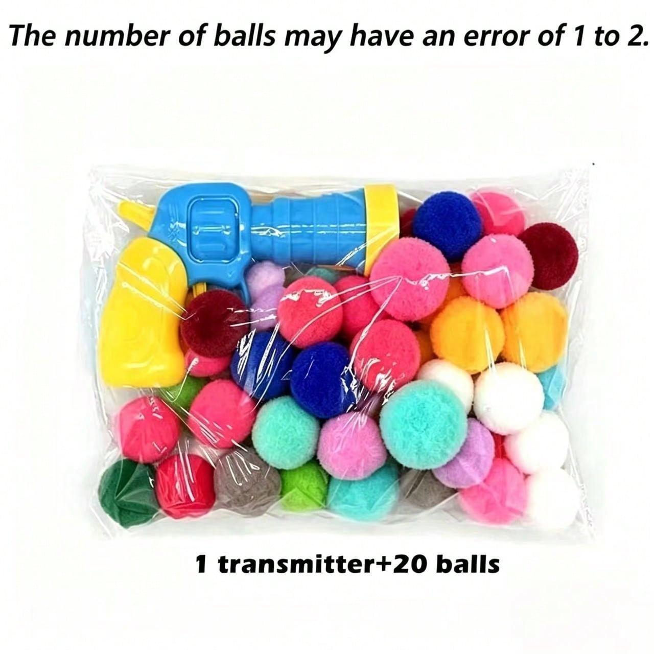 Interactive Launcher Training Cat Toy Set, Includes 1 Launcher And 20/50 Plush Balls (Quantity May Vary By 1-2), Suitable For Indoor Cats, Promotes Love And Trust Between Owner And Cat, Exercise Cat Toy, Random Color