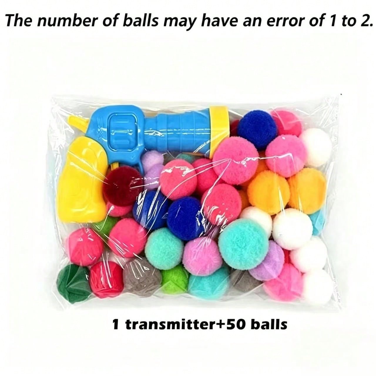 Interactive Launcher Training Cat Toy Set, Includes 1 Launcher And 20/50 Plush Balls (Quantity May Vary By 1-2), Suitable For Indoor Cats, Promotes Love And Trust Between Owner And Cat, Exercise Cat Toy, Random Color