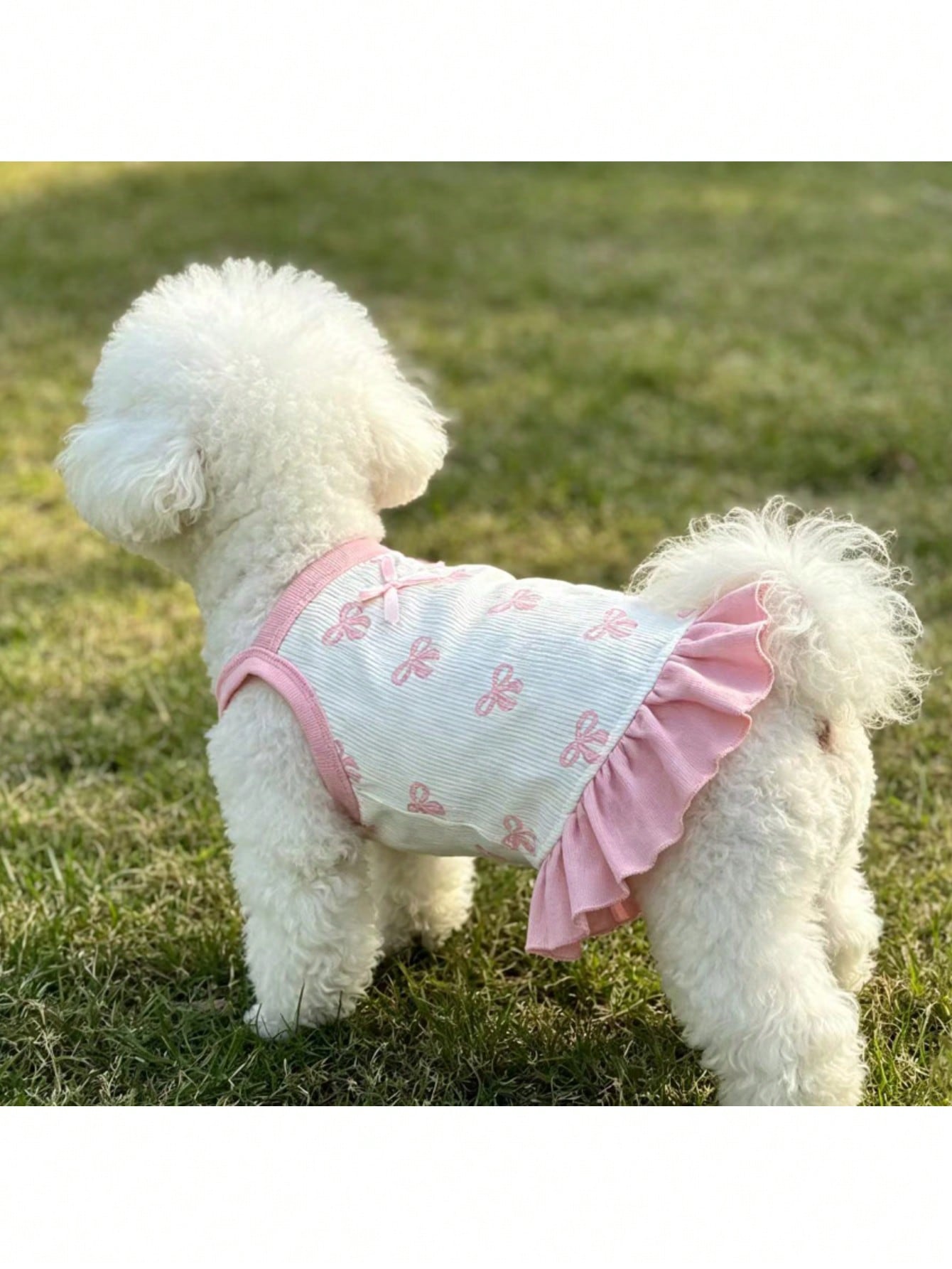 Cherry Print Pet Dress, Sleeveless Ruffle Hem Breathable For Small Dogs And Cats, Suitable For Poodle Teddy Chihuahua, Anti-Shedding