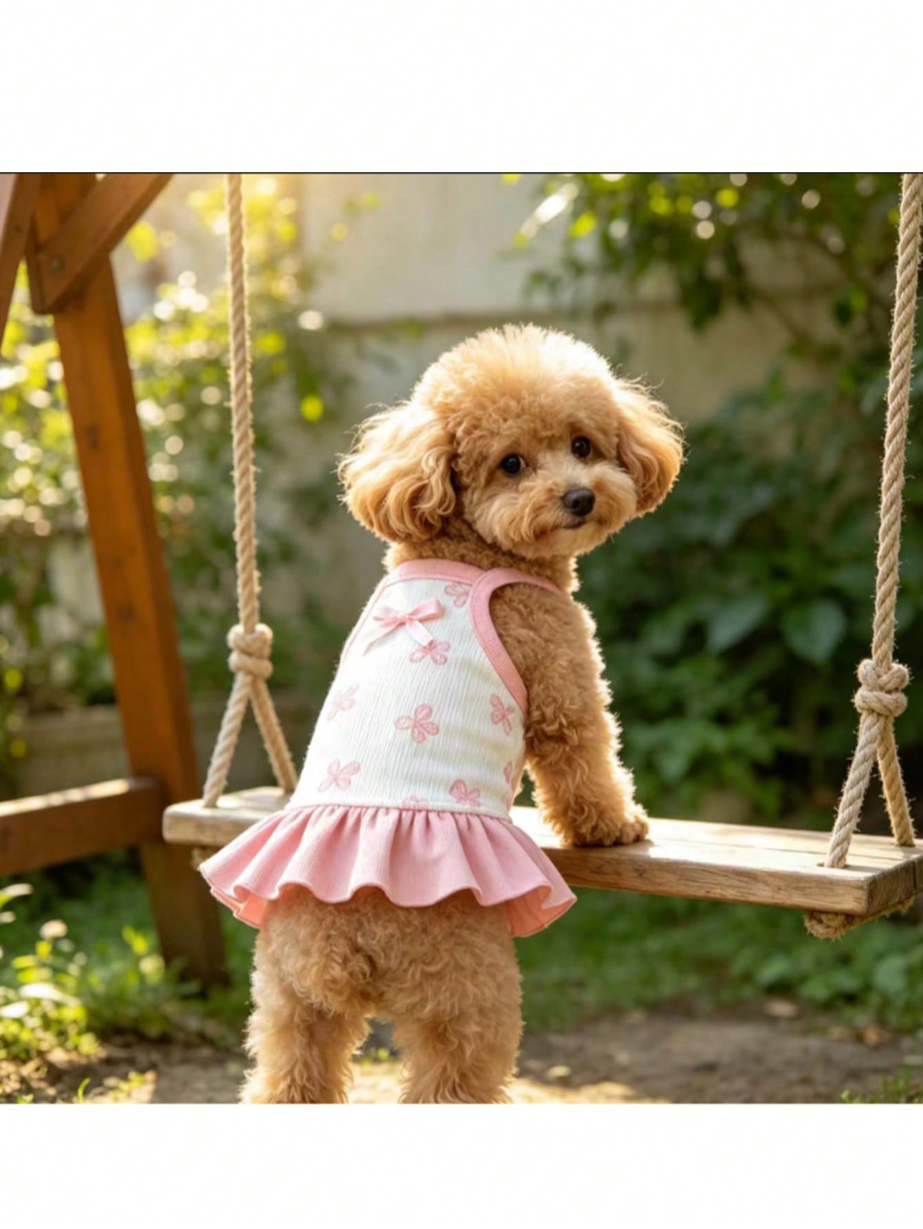 Cherry Print Pet Dress, Sleeveless Ruffle Hem Breathable For Small Dogs And Cats, Suitable For Poodle Teddy Chihuahua, Anti-Shedding