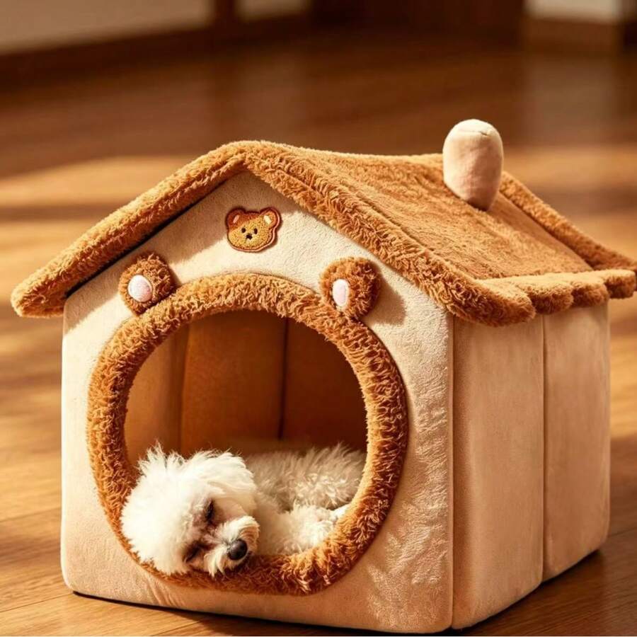 2D flat acrylic simulation cat house craft decor ornament featuring printed cat tent design made of PMMA material.