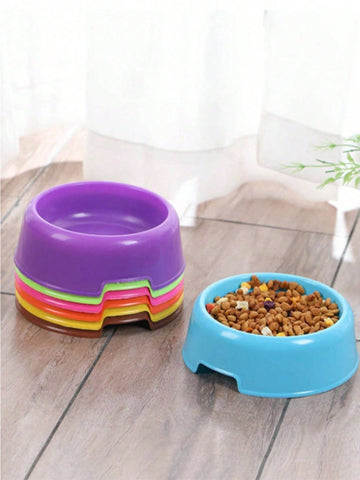 Set of 4 multicolor 300ml plastic pet feeding bowls for cats and dogs