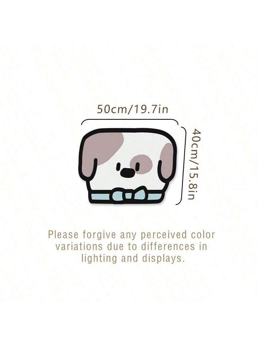 Multicolor cartoon hand-painted style pet feeding mat for cats and dogs, water-absorbing polyester pet bowl placemat.