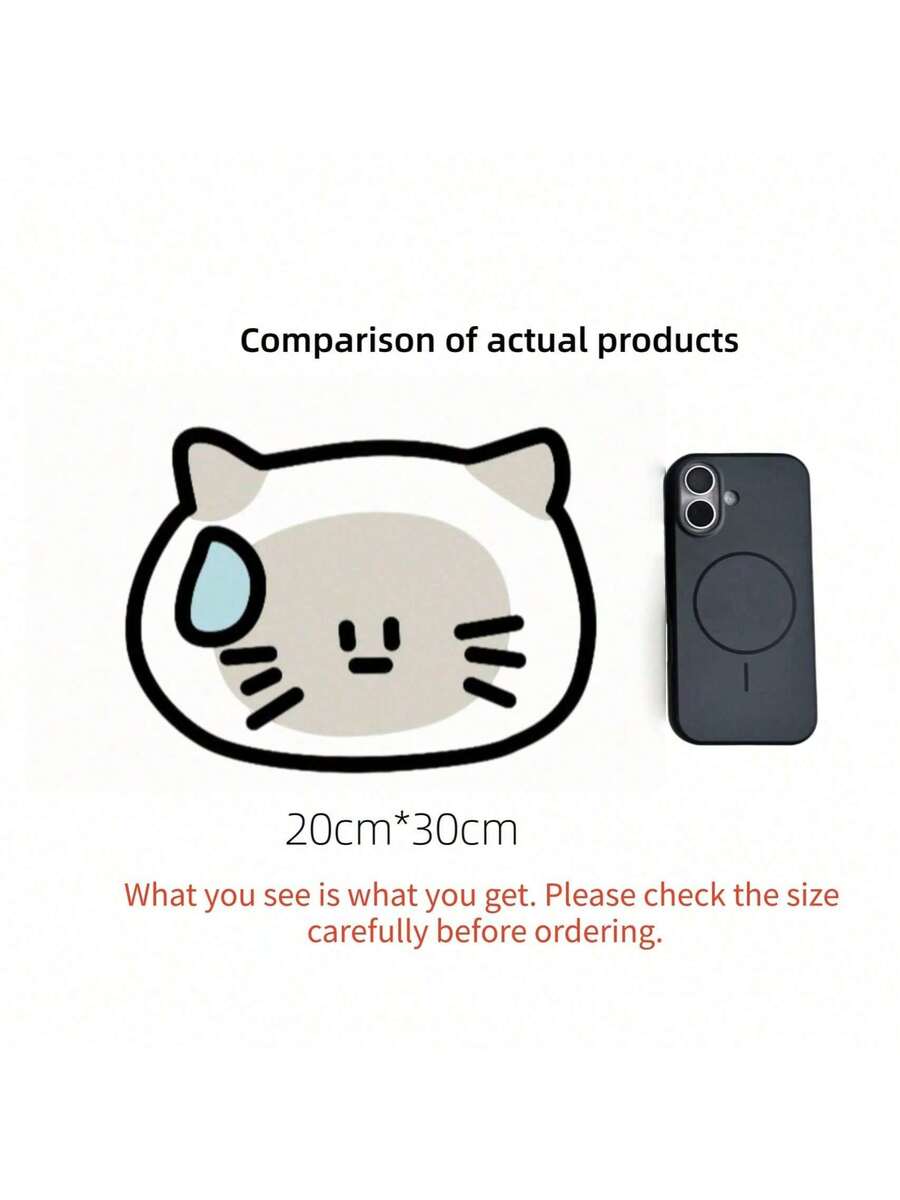 Multicolor cartoon hand-painted style pet feeding mat for cats and dogs, water-absorbing polyester pet bowl placemat.
