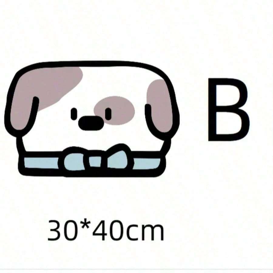 Multicolor cartoon hand-painted style pet feeding mat for cats and dogs, water-absorbing polyester pet bowl placemat.