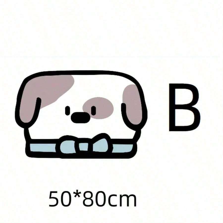 Multicolor cartoon hand-painted style pet feeding mat for cats and dogs, water-absorbing polyester pet bowl placemat.