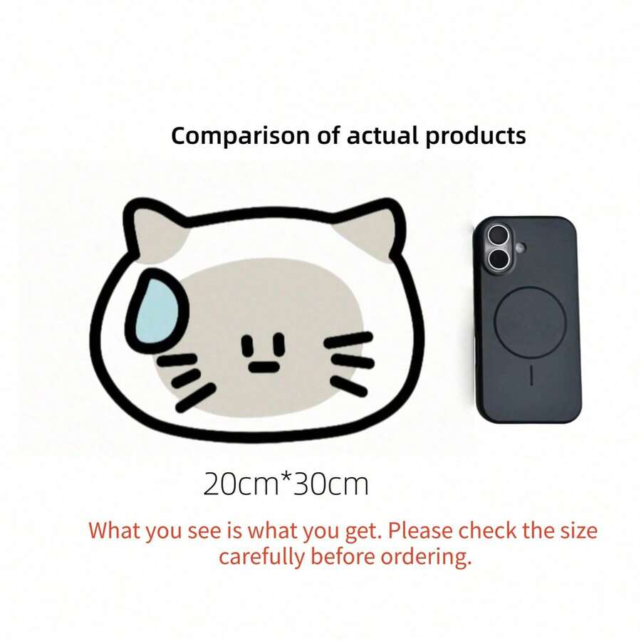 Multicolor cartoon hand-painted style pet feeding mat for cats and dogs, water-absorbing polyester pet bowl placemat.