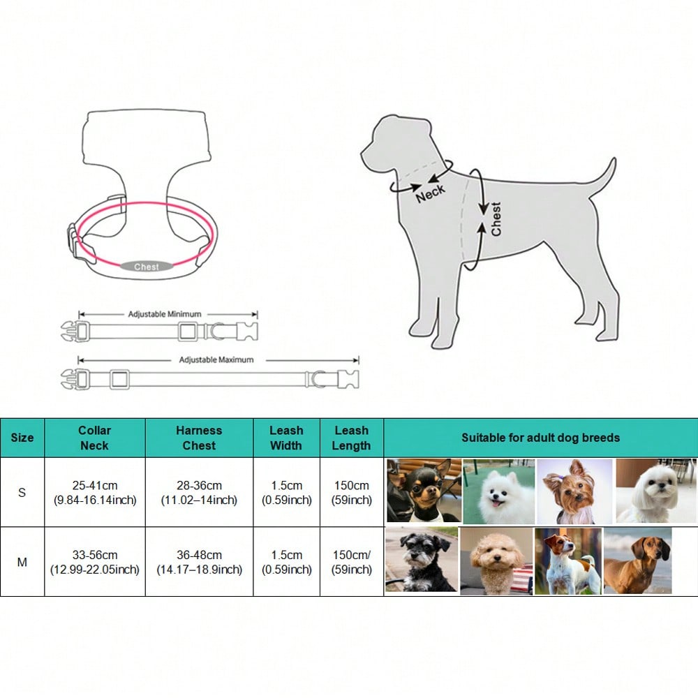 Rose red velvet bow dog collar, leash, and harness set for cats and dogs, made with polyester for everyday pet walks and styling.