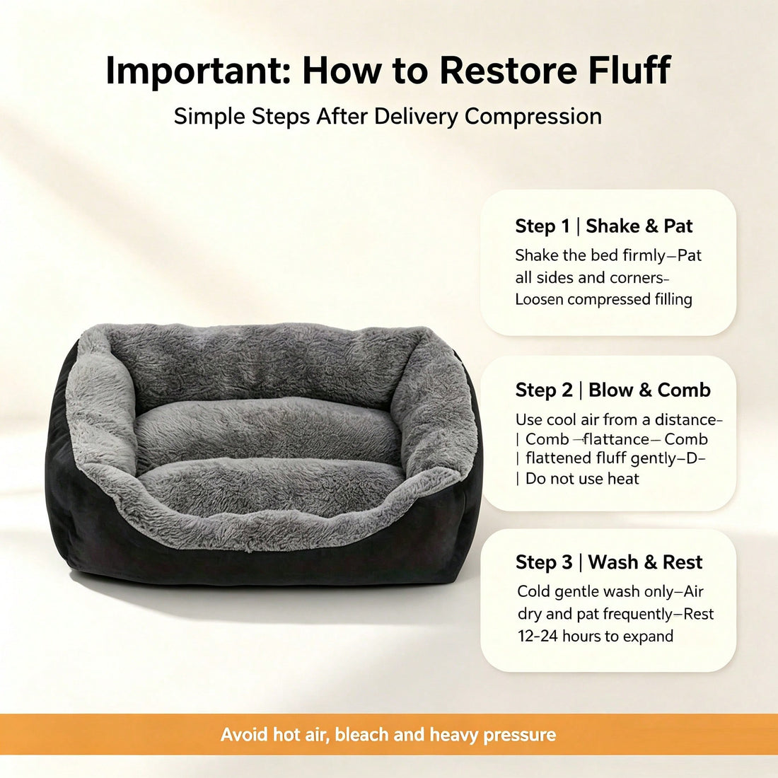 XXL Orthopedic Dog Bed – Washable, Waterproof, Non-Skid, Removable Cover, Large Pet Couch Sofa For Extra Large Dogs, Cats & Puppies