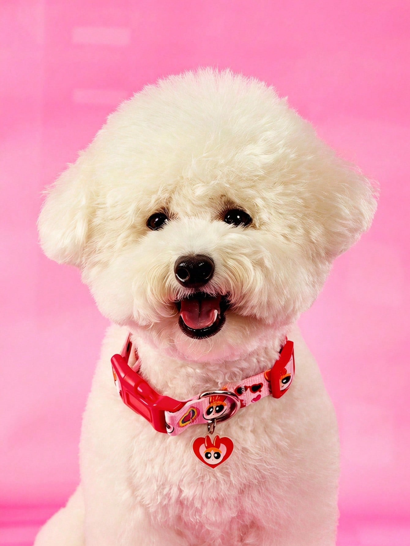 Green polyester X PENSIN pet collar with cartoon pattern and matching pendant for cats and dogs