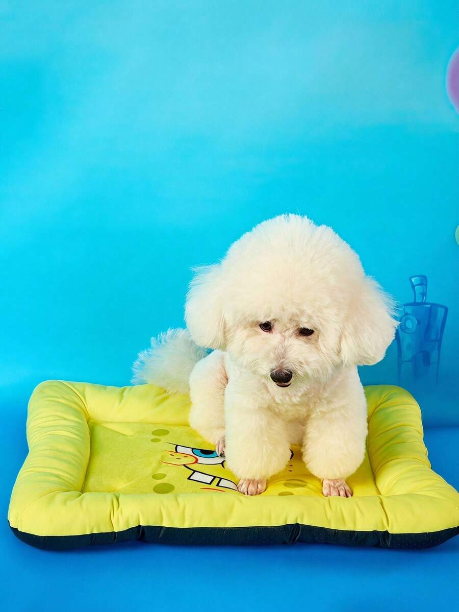Yellow SpongeBob SquarePants memory foam pet nest bed for cats and dogs