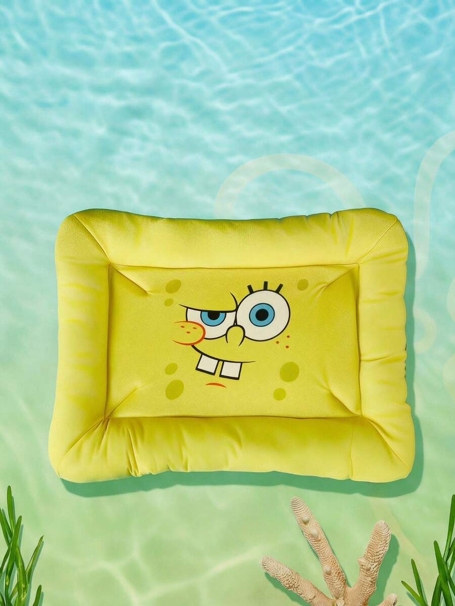 Yellow SpongeBob SquarePants memory foam pet nest bed for cats and dogs