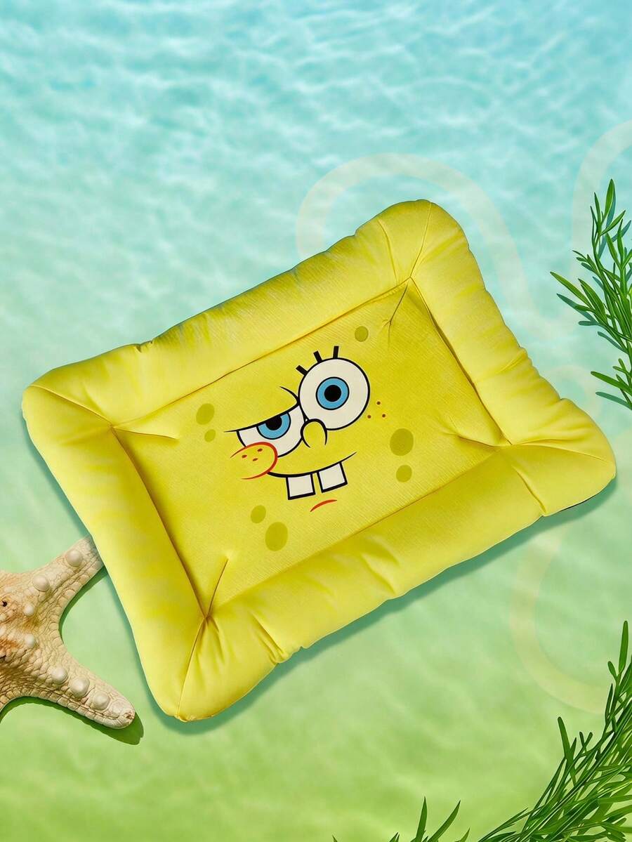 Yellow SpongeBob SquarePants memory foam pet nest bed for cats and dogs