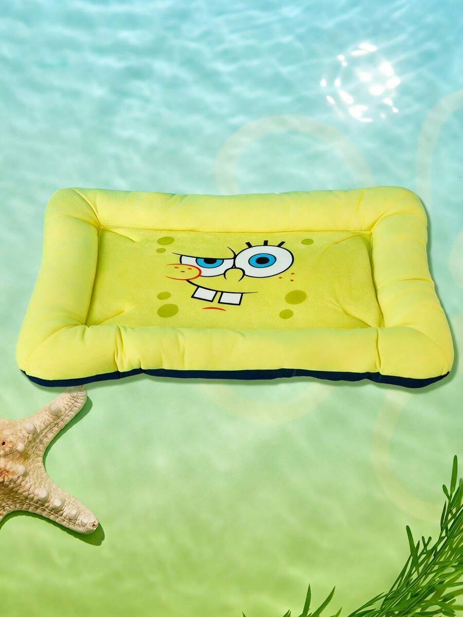 Yellow SpongeBob SquarePants memory foam pet nest bed for cats and dogs