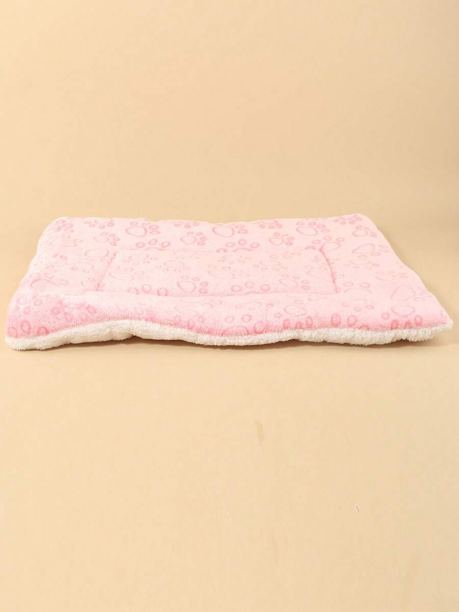Thickened grey pet bed mat with pink star pattern designed for small and medium cats and dogs