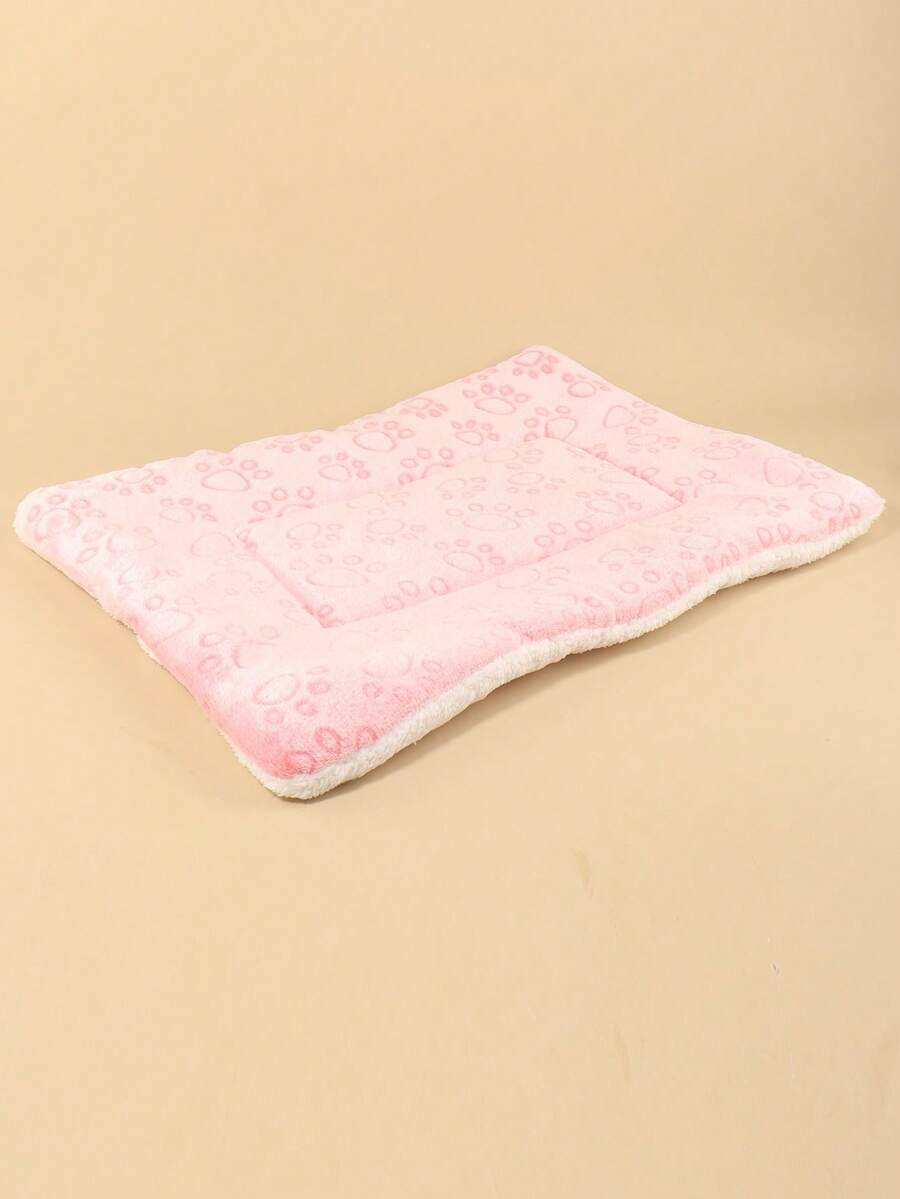 Thickened grey pet bed mat with pink star pattern designed for small and medium cats and dogs