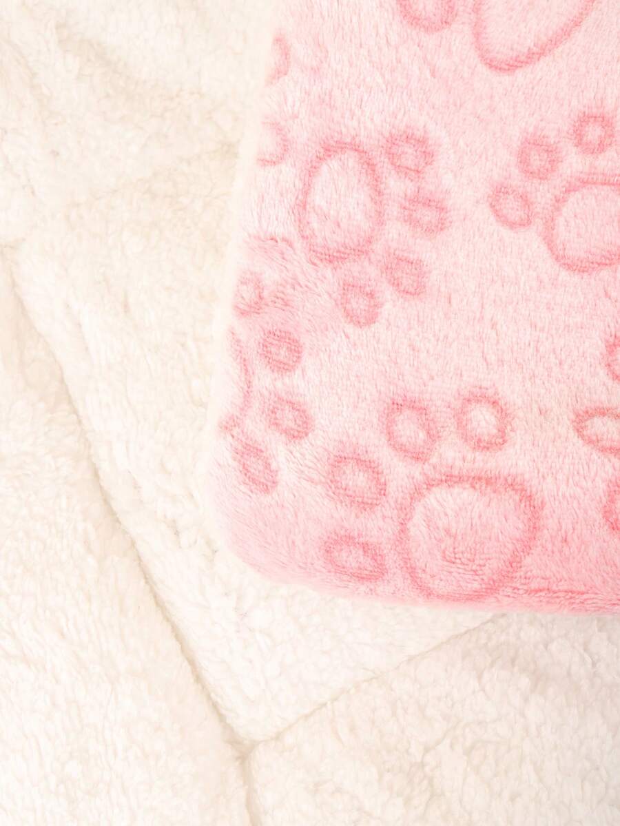 Thickened grey pet bed mat with pink star pattern designed for small and medium cats and dogs