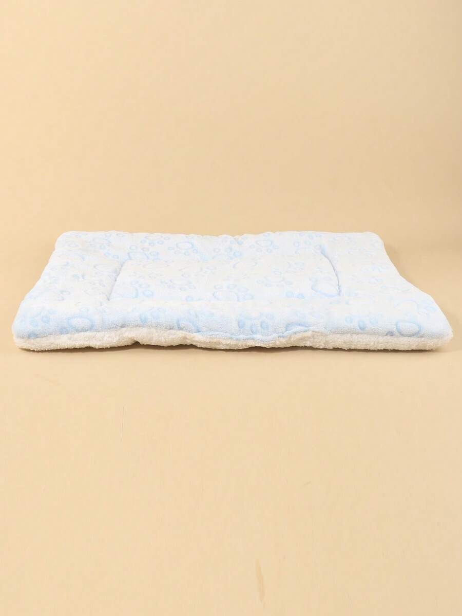 Thickened grey pet bed mat with pink star pattern designed for small and medium cats and dogs