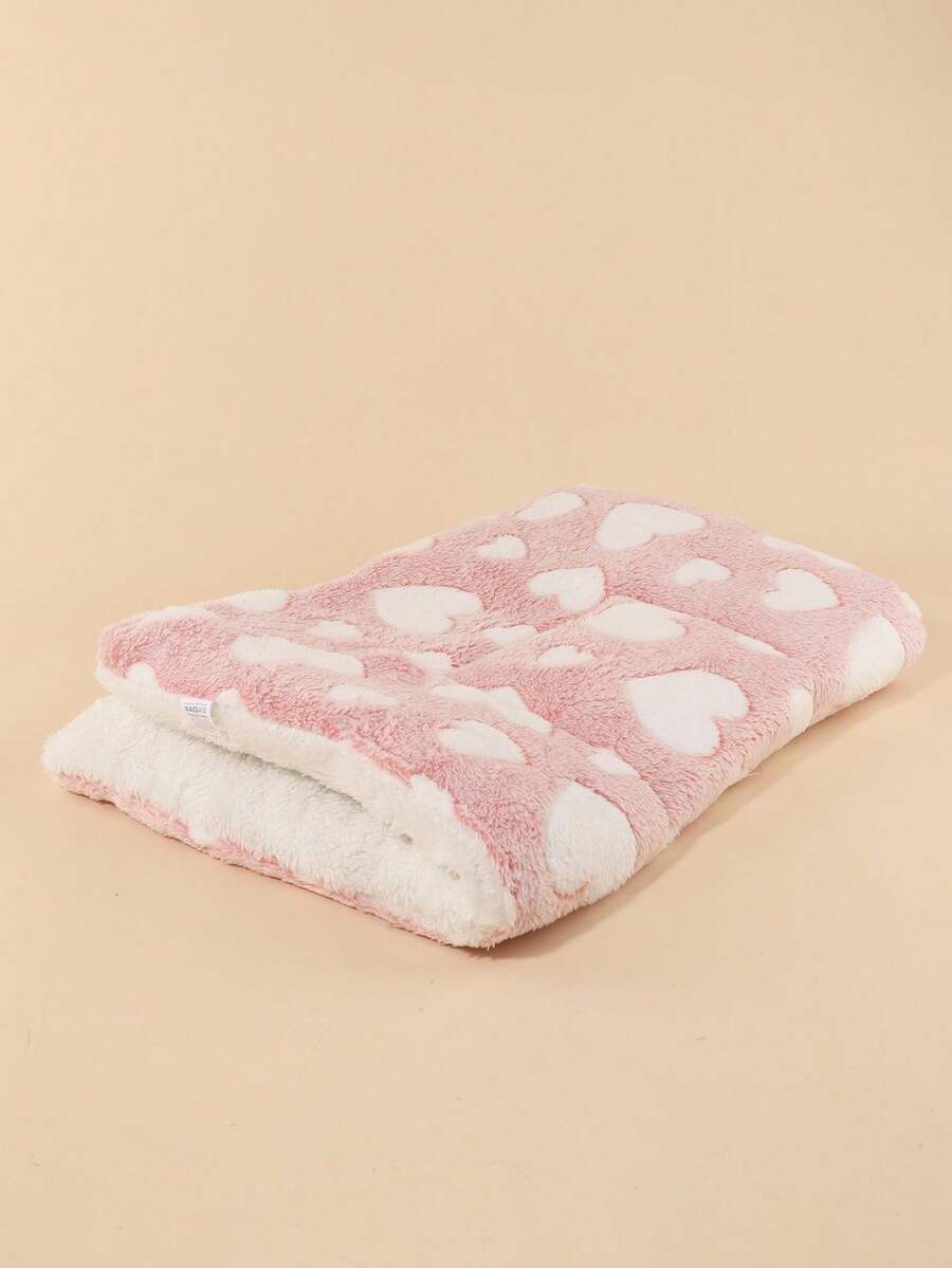Thickened grey pet bed mat with pink star pattern designed for small and medium cats and dogs