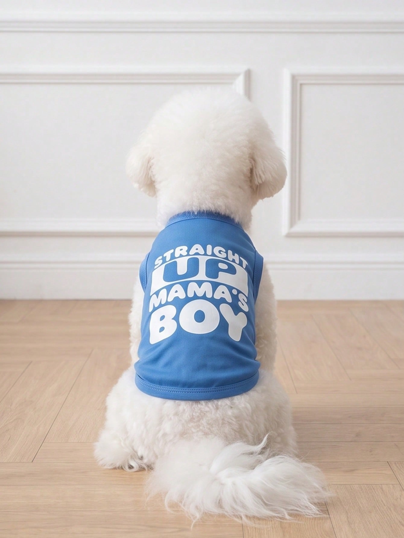 1pc "Mama's Boy" Slogan Graphic Pet Vest, Flea Repellent, Anti-Shedding, Insulation, Breathable For Small/Medium Dogs & Cats, Indoor/Outdoor Use