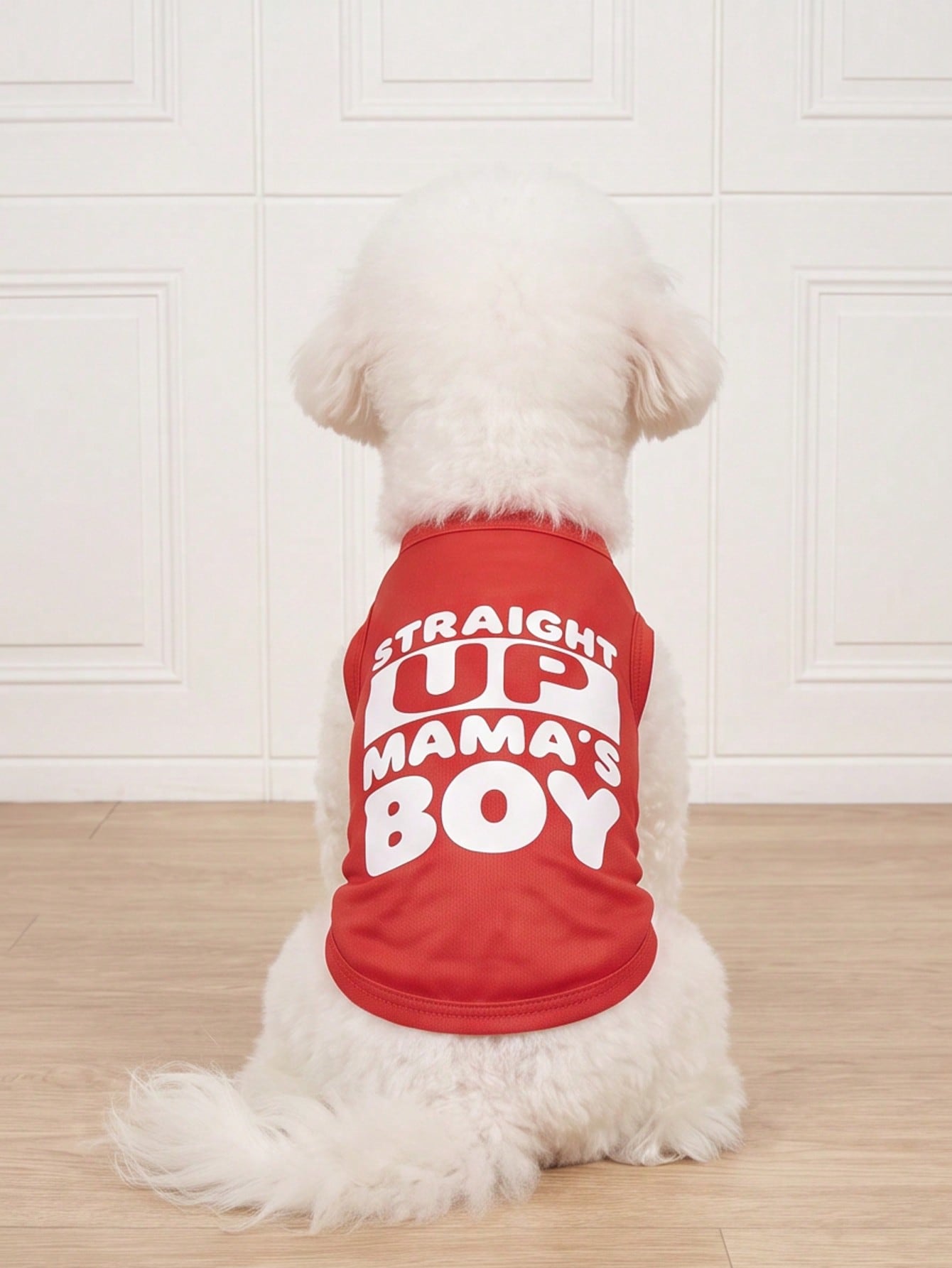 1pc "Mama's Boy" Slogan Graphic Pet Vest, Flea Repellent, Anti-Shedding, Insulation, Breathable For Small/Medium Dogs & Cats, Indoor/Outdoor Use