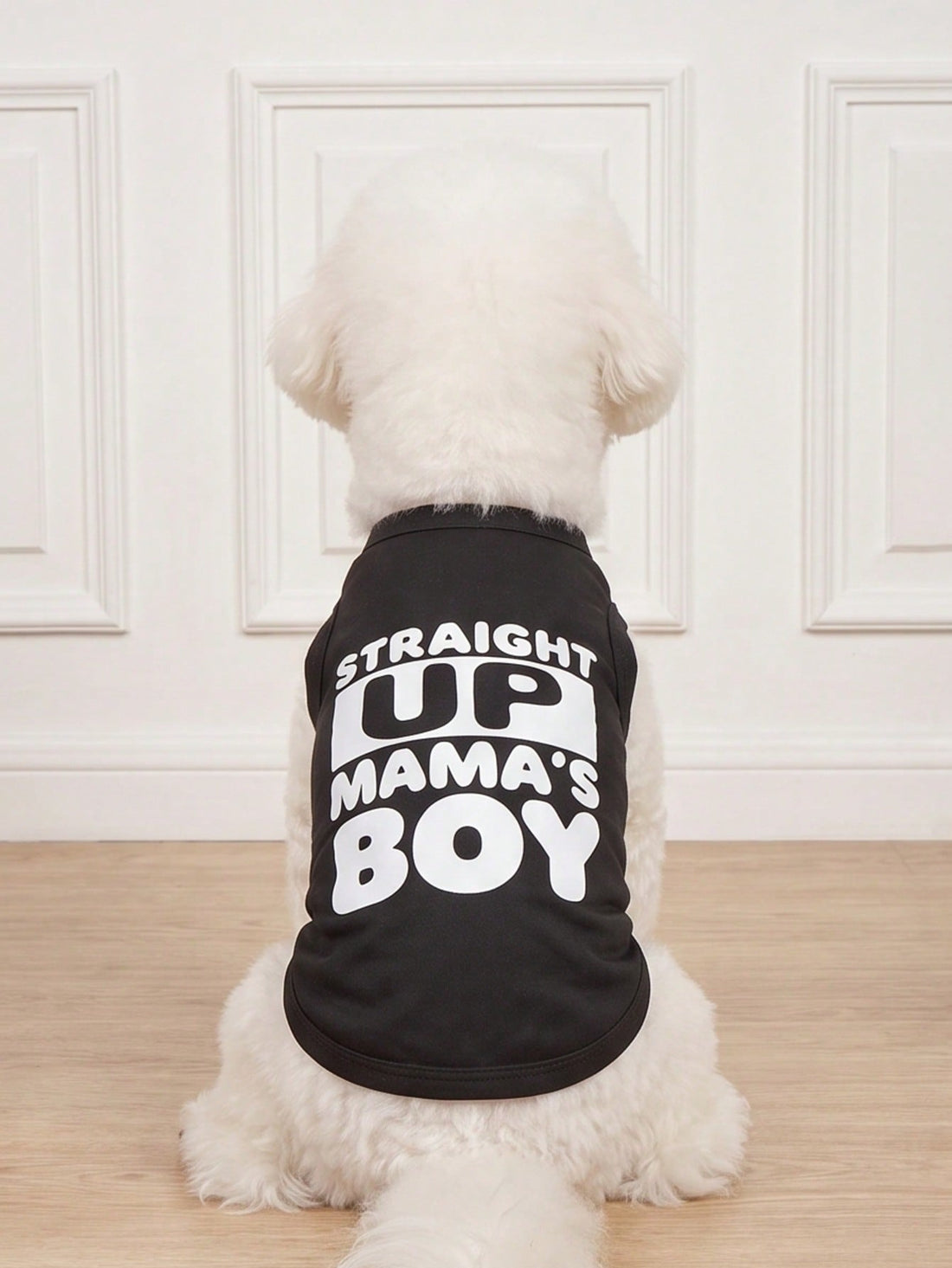 1pc "Mama's Boy" Slogan Graphic Pet Vest, Flea Repellent, Anti-Shedding, Insulation, Breathable For Small/Medium Dogs & Cats, Indoor/Outdoor Use