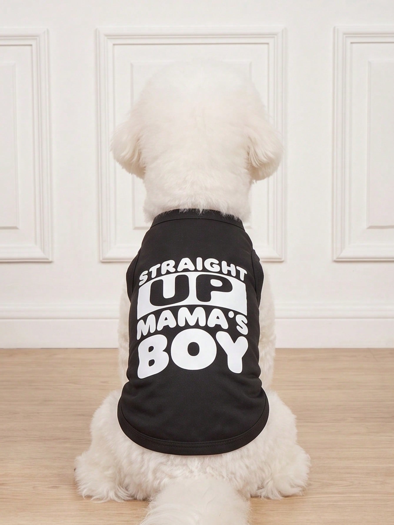 1pc "Mama's Boy" Slogan Graphic Pet Vest, Flea Repellent, Anti-Shedding, Insulation, Breathable For Small/Medium Dogs & Cats, Indoor/Outdoor Use