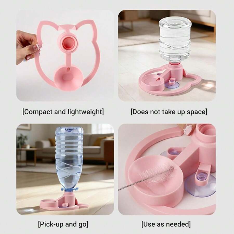 650ml automatic cat water dispenser with cordless design, narrow water bowl, and non-slip suction base