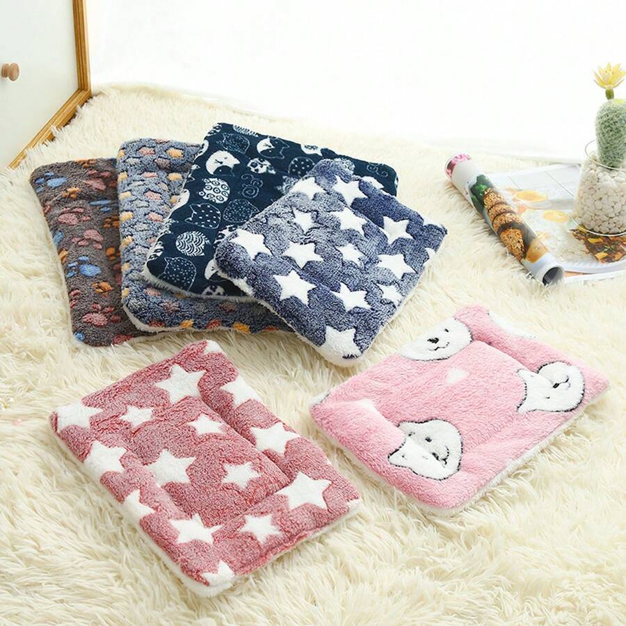 Gothic style multicolor cat bed mat with red cross design