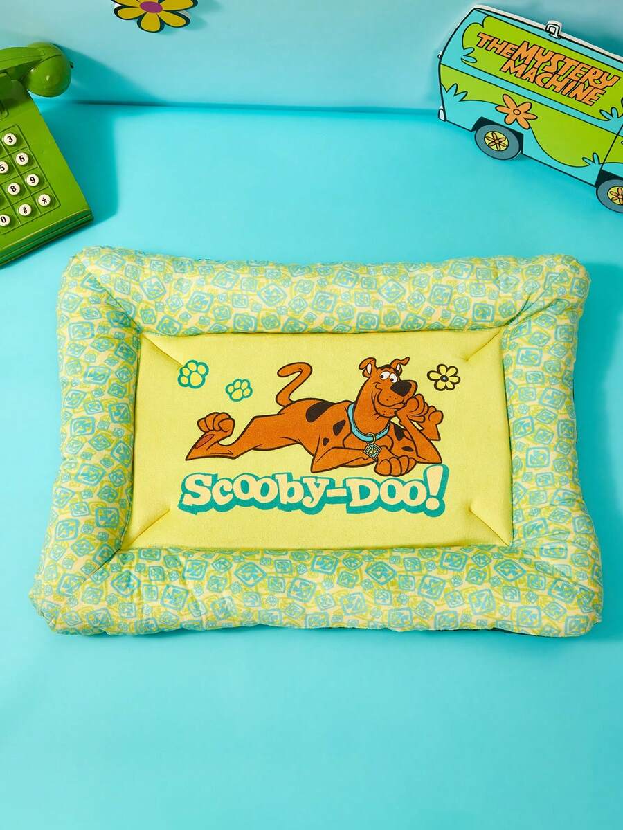 Multicolor memory foam pet bed with brown puppy flower print made of 100% polyester fabric for cats and dogs