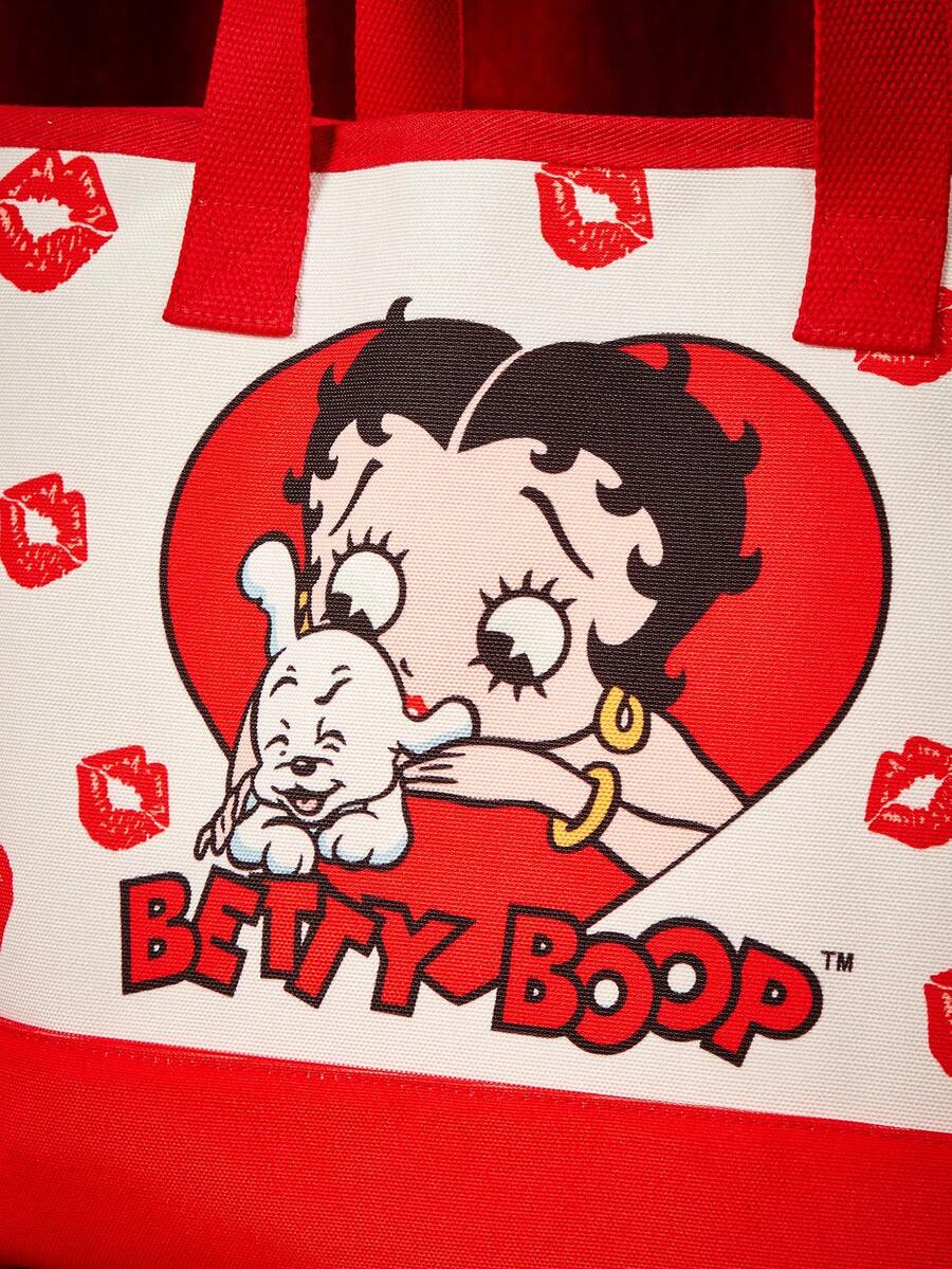 Striped pet tote bag carrier with red trim for small dogs and cats, made of 100% polyester.