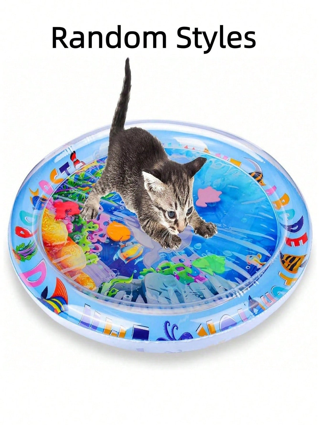 1pc Pet Water Play Mat, Cat Toy Suitable For Summer, Suitable For Cat Play, Summer Cat Bed, Bed, Cat And Dog Entertainment Toy, Needs Inflation And Water Filling Pet Entertainment Water Bed, Cat Sensory Water, Cat Cooling Mat, Cat And Dog Sensory Water
