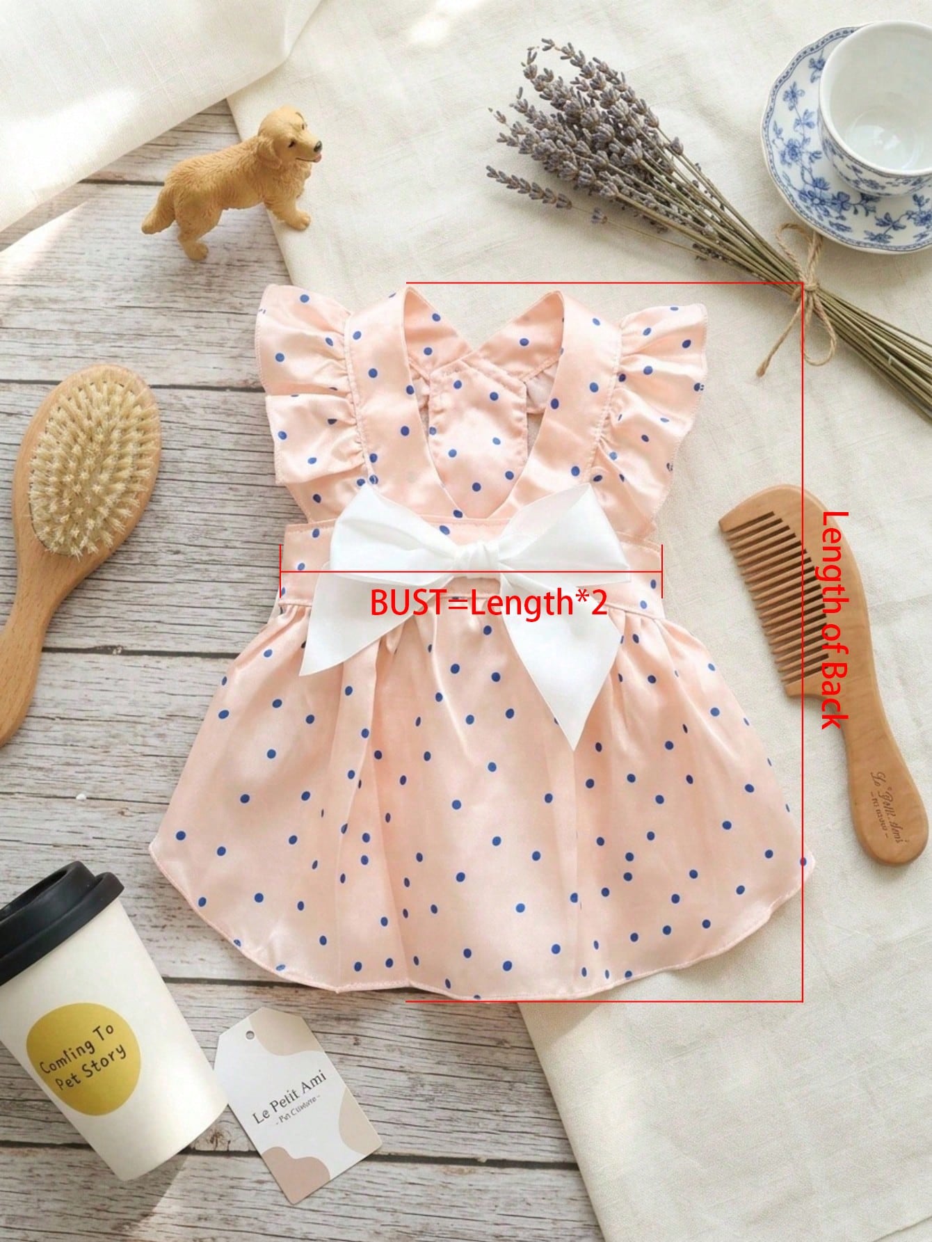 Pet Princess Dress, Red Polka Dot Ruffle Fly Sleeve Dog Dress With Big Satin Bow, Summer Elegant Puppy Cat Outfit For Small Breed Chihuahua Yorkie Birthday Party Clothes