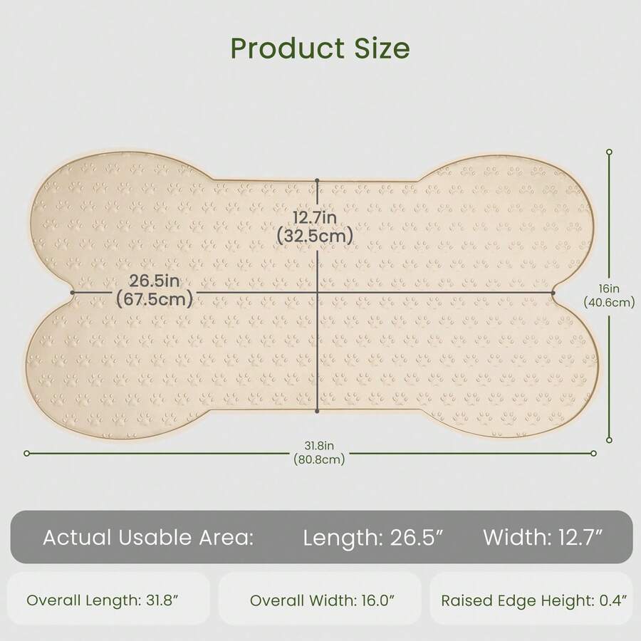 Multicolor bone-shaped silicone pet feeding mat with high spill-proof edge for cat and dog food and water bowls.