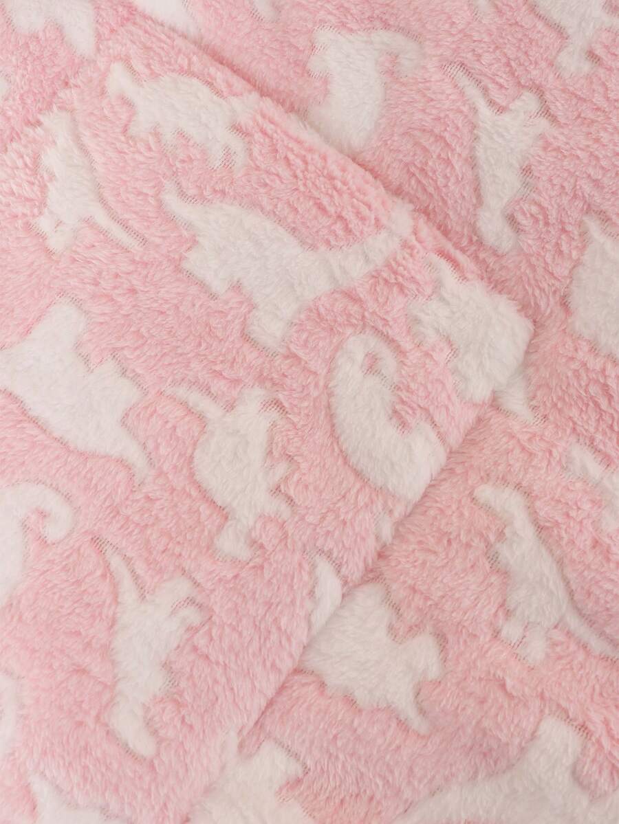 Thickened grey pet bed mat with pink star pattern designed for small and medium cats and dogs