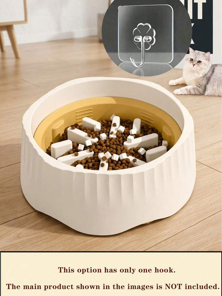 2-in-1 convertible ABS slow feeder pet bowl with 500ml capacity featuring interactive puzzle design and non-slip base for small cats and dogs.