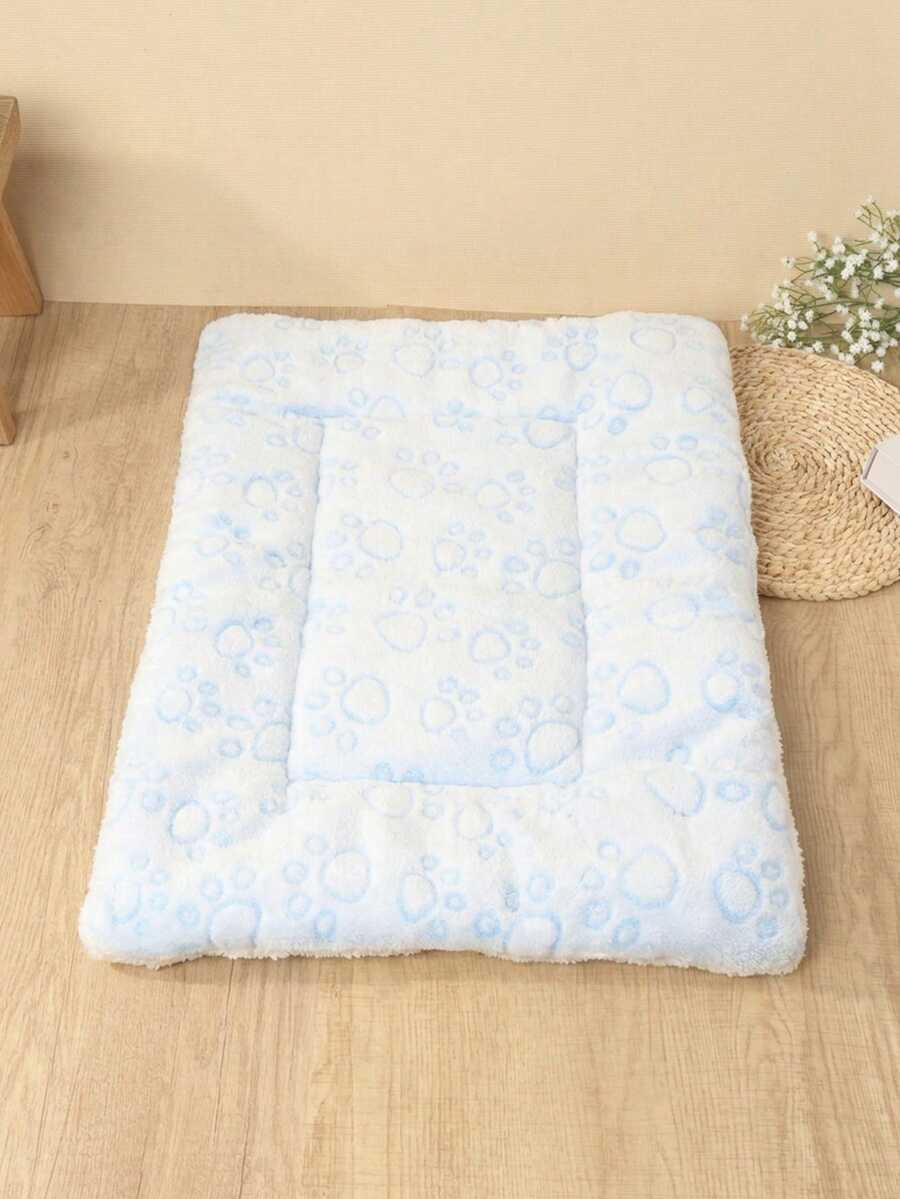 Thickened grey pet bed mat with pink star pattern designed for small and medium cats and dogs