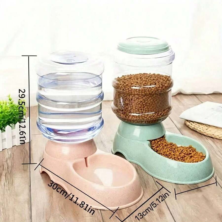 3.8L automatic pet feeder and leak-proof water dispenser designed for cats and dogs.